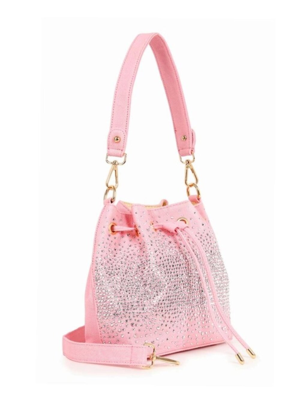 Pink Sparkle Drawstring Bucket Bag - Picture 2 of 2
